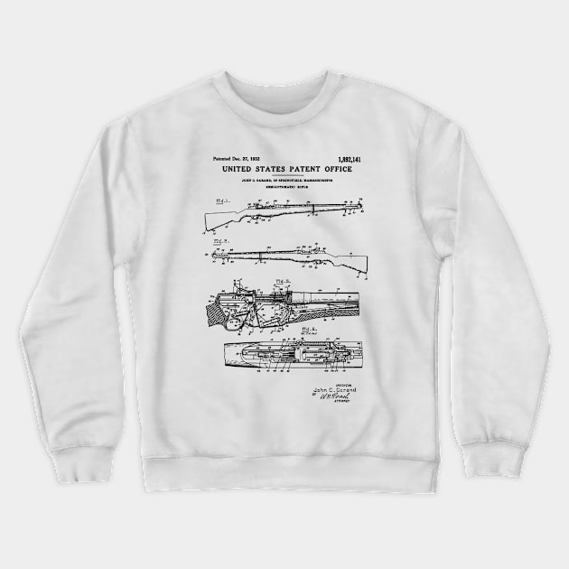 M1 Garand Rifle Patent Black Crewneck Sweatshirt by Luve